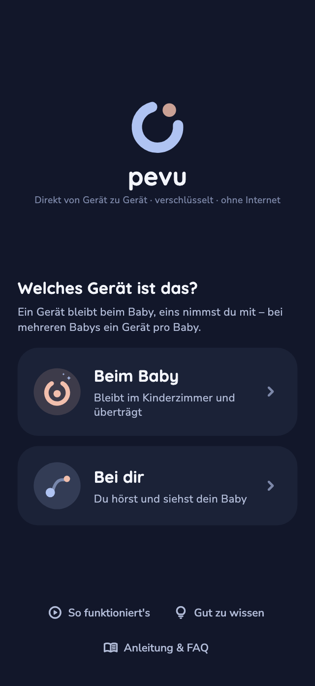 The whole start is a single question: which device is this?
